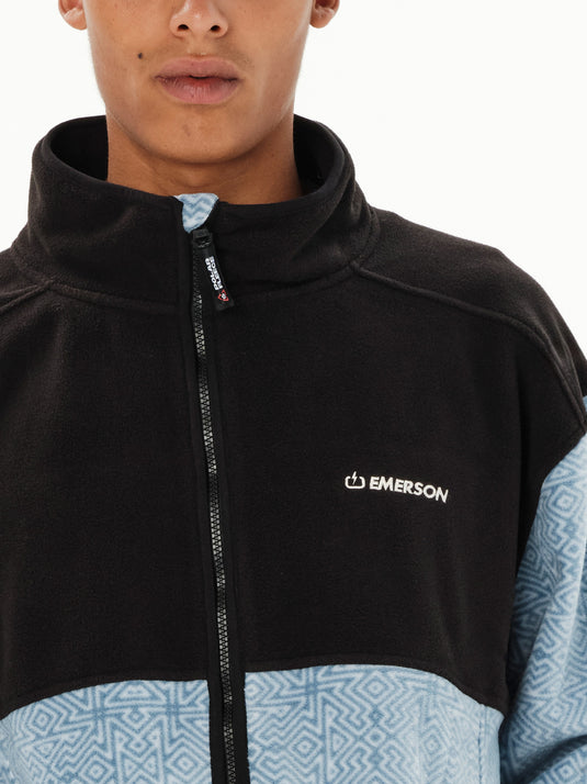 Emerson Men's Full Zip Fleece Siel Fog/Black 262.EM29.156-Pr629-Siel-Fog-Black