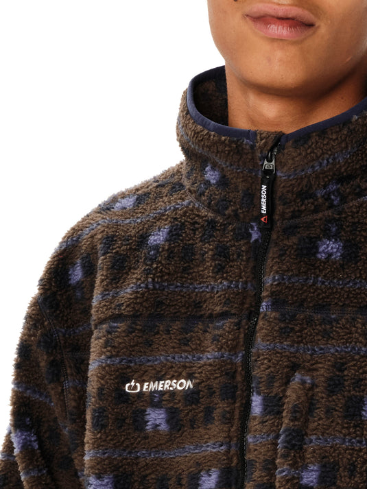 Emerson Men's High Pile Full Zip Fleece Chocolate/Brown 262.EM290.122-Pr628-Chocolate-Brown