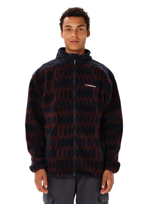 Emerson Men's High Pile Full Zip Fleece Blue Wine 262.EM290.156-PR613