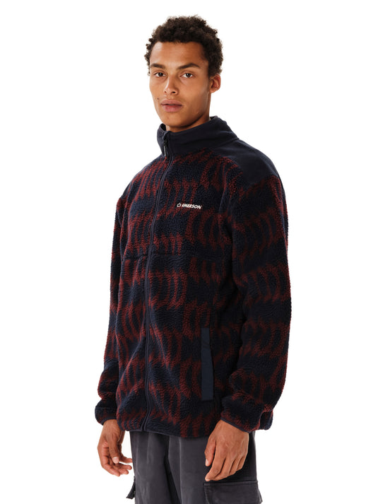 Emerson Men's High Pile Full Zip Fleece Blue Wine 262.EM290.156-PR613