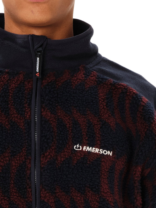 Emerson Men's High Pile Full Zip Fleece Blue Wine 262.EM290.156-PR613