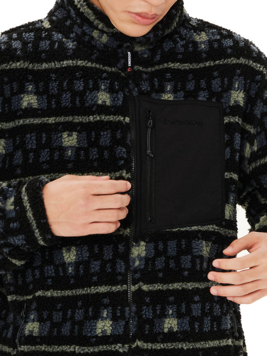Emerson Men's Full Zip Sherpa Fleece Black 262.EM290.429-Pr628-Black