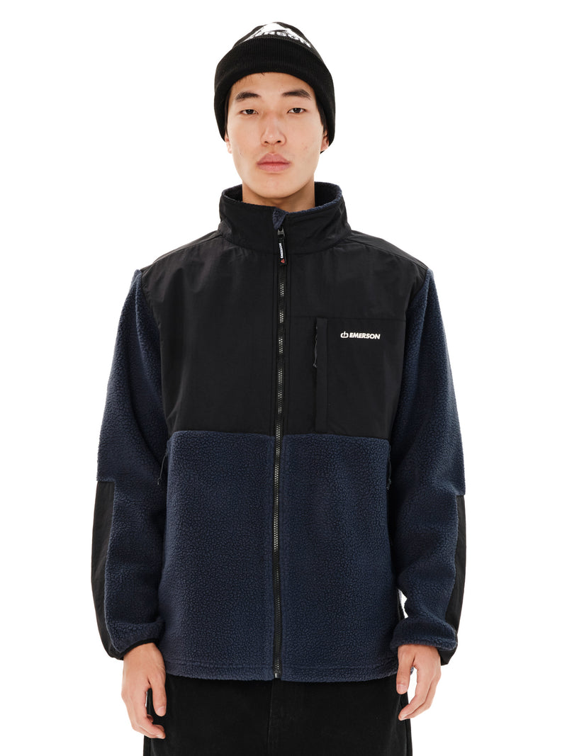 Load image into Gallery viewer, Emerson Men's Full Zip Sherpa Fleece Dusky Blue/Black 262.EM290.51-Dusky-Blue-Black

