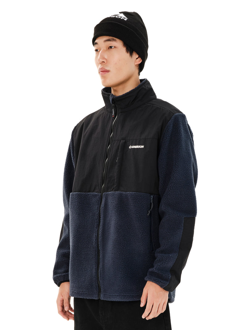 Load image into Gallery viewer, Emerson Men's Full Zip Sherpa Fleece Dusky Blue/Black 262.EM290.51-Dusky-Blue-Black
