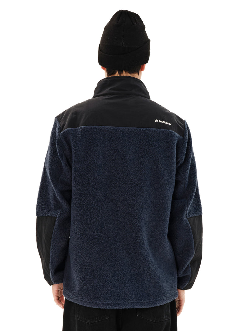 Load image into Gallery viewer, Emerson Men's Full Zip Sherpa Fleece Dusky Blue/Black 262.EM290.51-Dusky-Blue-Black
