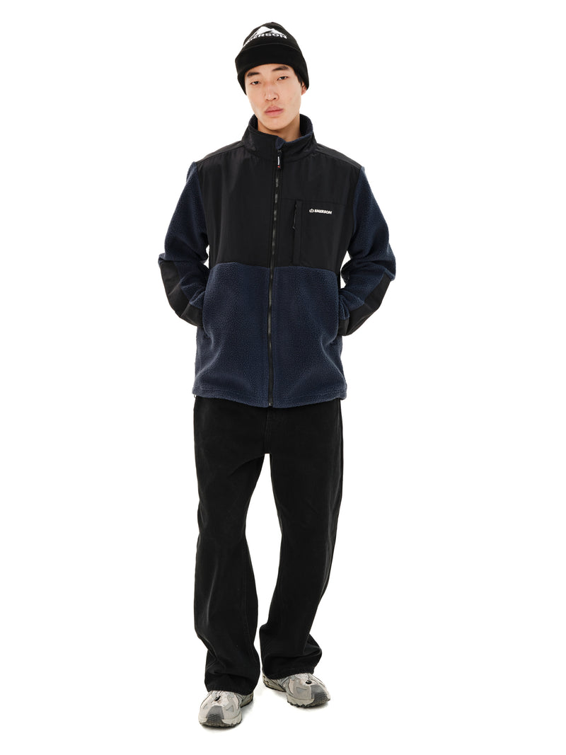 Load image into Gallery viewer, Emerson Men's Full Zip Sherpa Fleece Dusky Blue/Black 262.EM290.51-Dusky-Blue-Black
