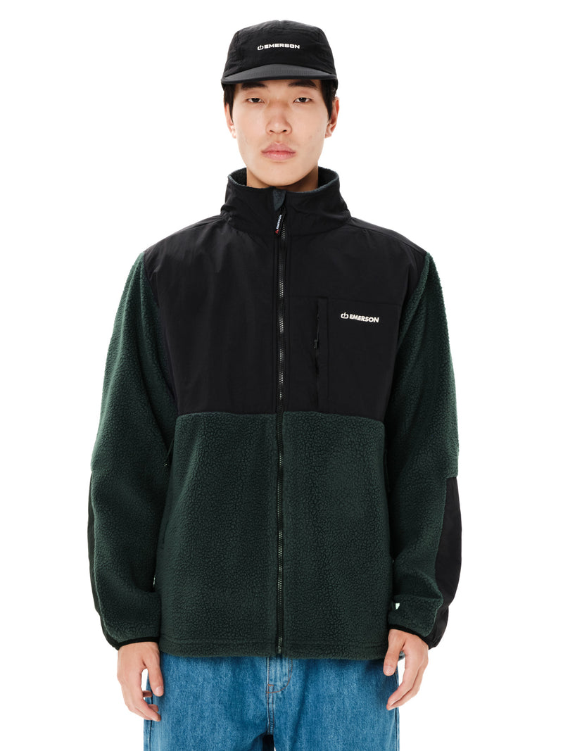 Load image into Gallery viewer, Emerson Men's Full Zip Sherpa Fleece Forest Green/Black 262.EM290.51-Forest-Green-Black
