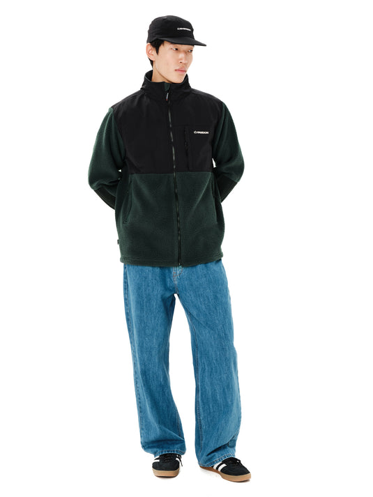Emerson Men's Full Zip Sherpa Fleece Forest Green/Black 262.EM290.51-Forest-Green-Black