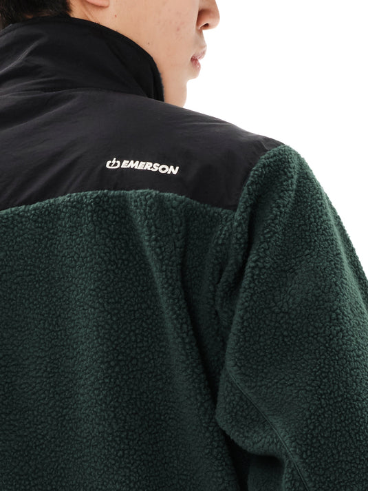 Emerson Men's Full Zip Sherpa Fleece Forest Green/Black 262.EM290.51-Forest-Green-Black