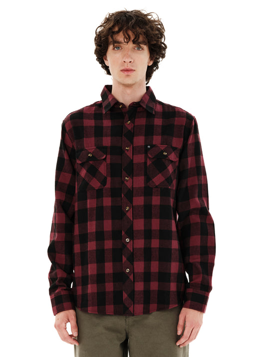 Emerson Men's Checkered Flannel Shirt Beet Red Black 262.EM60.80-Beet-Red-Black