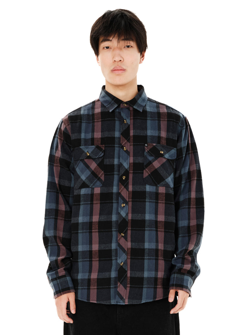 Load image into Gallery viewer, Emerson Men's Checked Flannel Shirt Dusty Blue/Plum 262.EM60.80-Dusty-Blue-Plum
