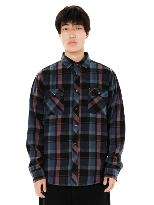 Emerson Men's Checked Flannel Shirt Dusty Blue/Plum 262.EM60.80-Dusty-Blue-Plum