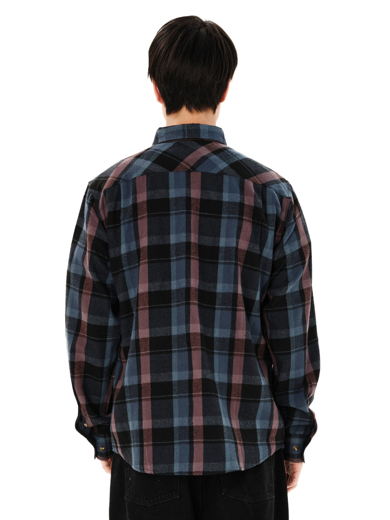 Load image into Gallery viewer, Emerson Men's Checked Flannel Shirt Dusty Blue/Plum 262.EM60.80-Dusty-Blue-Plum
