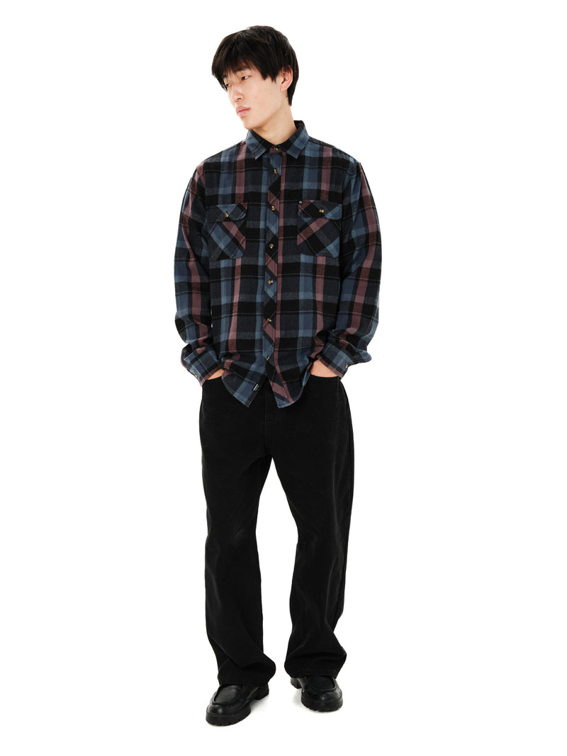 Load image into Gallery viewer, Emerson Men's Checked Flannel Shirt Dusty Blue/Plum 262.EM60.80-Dusty-Blue-Plum
