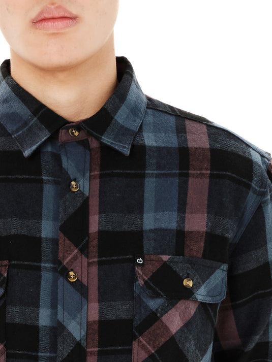 Emerson Men's Checked Flannel Shirt Dusty Blue/Plum 262.EM60.80-Dusty-Blue-Plum