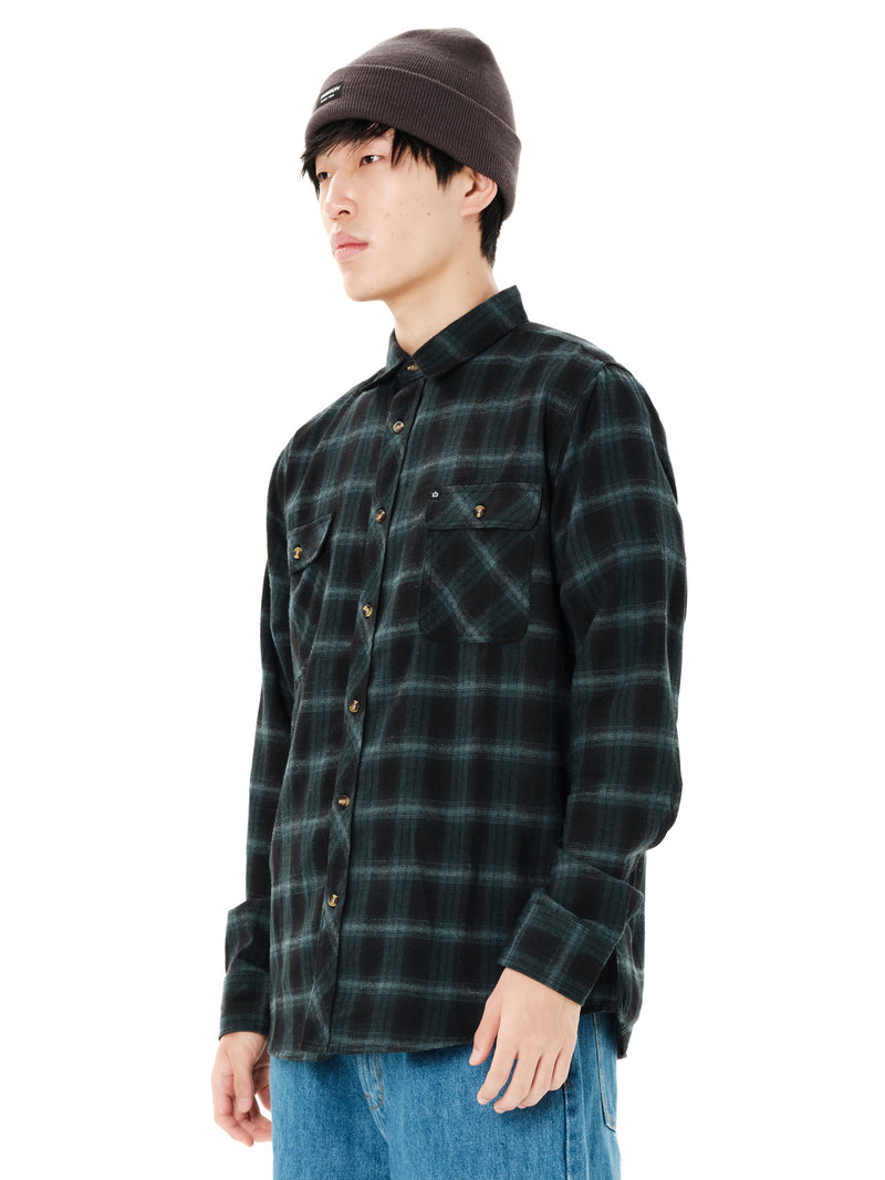 Load image into Gallery viewer, Emerson Men's Checkered Flannel Shirt Forest Black 262.EM60.80-Forest-Black

