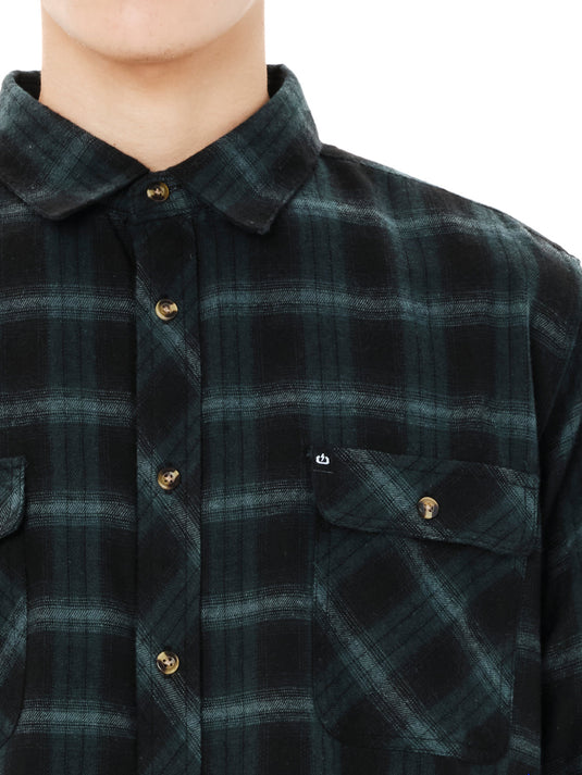 Emerson Men's Checkered Flannel Shirt Forest Black 262.EM60.80-Forest-Black