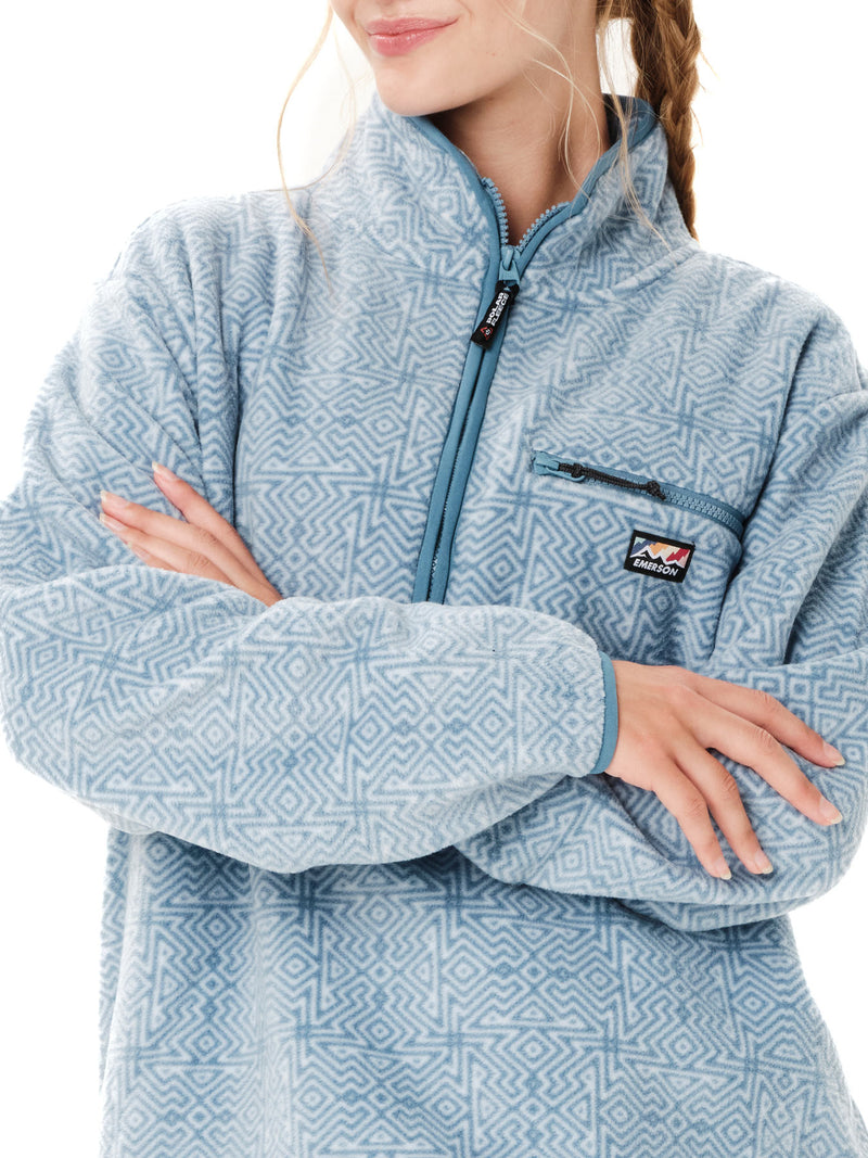 Load image into Gallery viewer, Emerson Women's Half Zip Sherpa Fleece Siel Fog 262.EW28.141-Pr629-Siel-Fog

