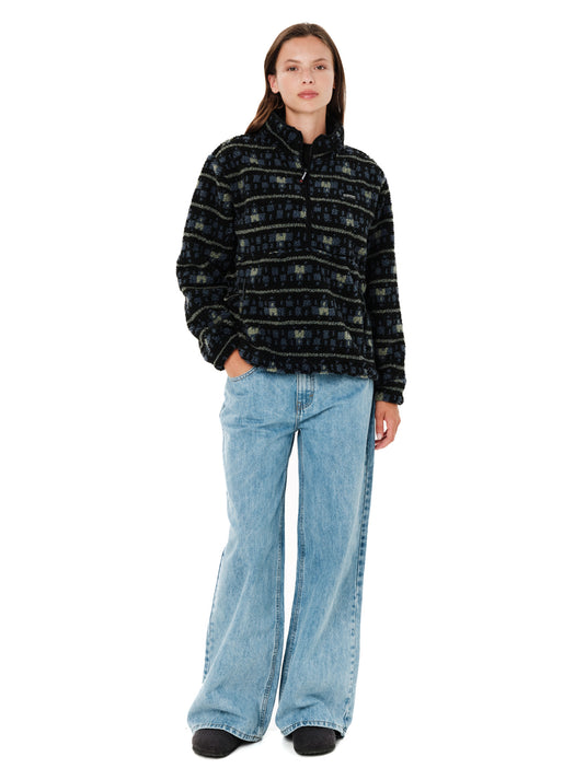 Emerson Women's Half Zip Sherpa Fleece Black 262.EW280.410 PR628 BLACK