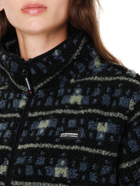 Emerson Women's Half Zip Sherpa Fleece Black 262.EW280.410 PR628 BLACK