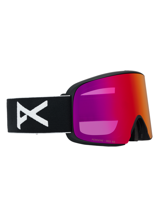 Anon Unisex M6 Goggles Black + Bonus Perceive Sunny Red Lens + MFI® Face Mask 3054610Z58