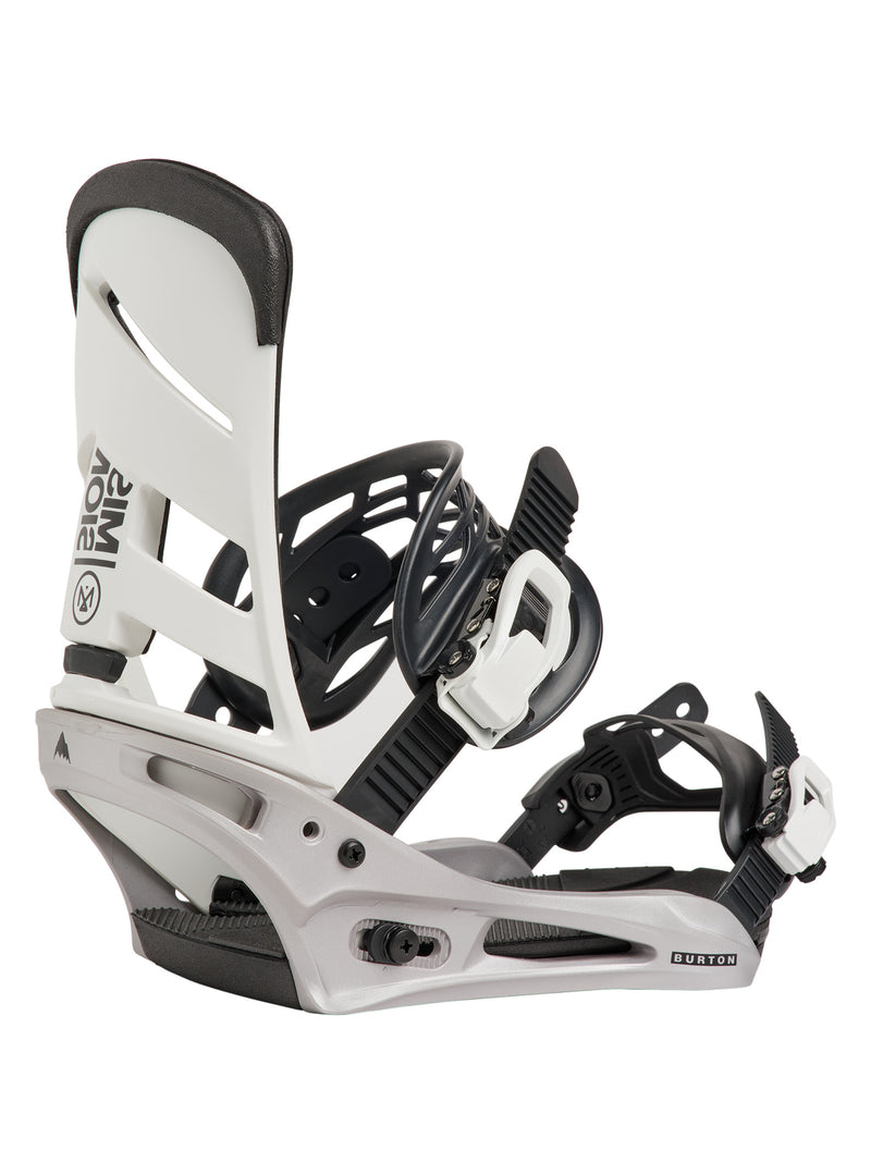 Load image into Gallery viewer, Burton Men's Mission Snowboard Bindings White/Silver 1054617FCN
