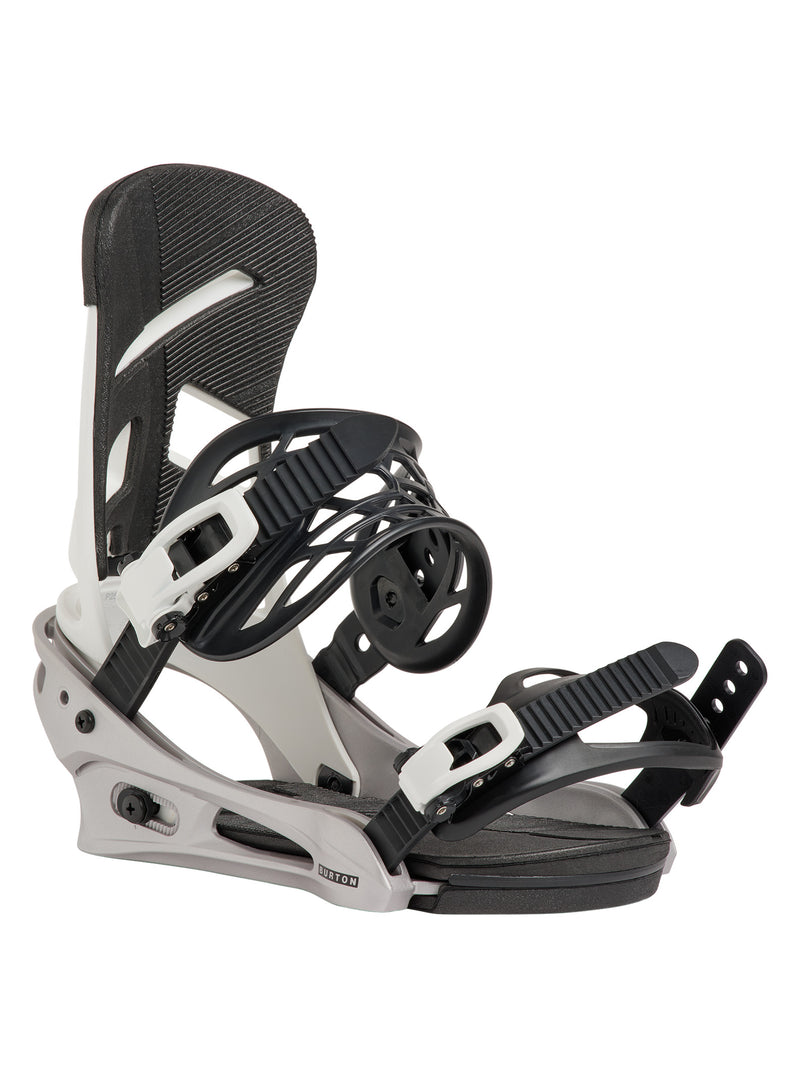 Load image into Gallery viewer, Burton Men's Mission Snowboard Bindings White/Silver 1054617FCN
