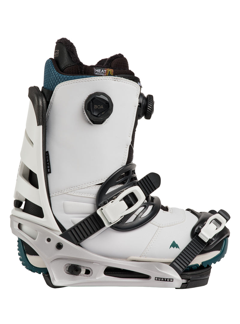 Load image into Gallery viewer, Burton Men's Mission Snowboard Bindings White/Silver 1054617FCN
