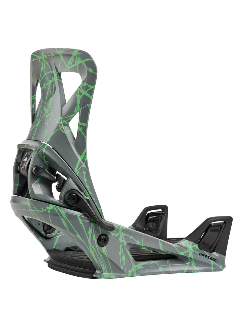 Load image into Gallery viewer, Burton Men's Step On Re:Flex Snowboard Bindings Gray/Green Voltage 1728316E7W
