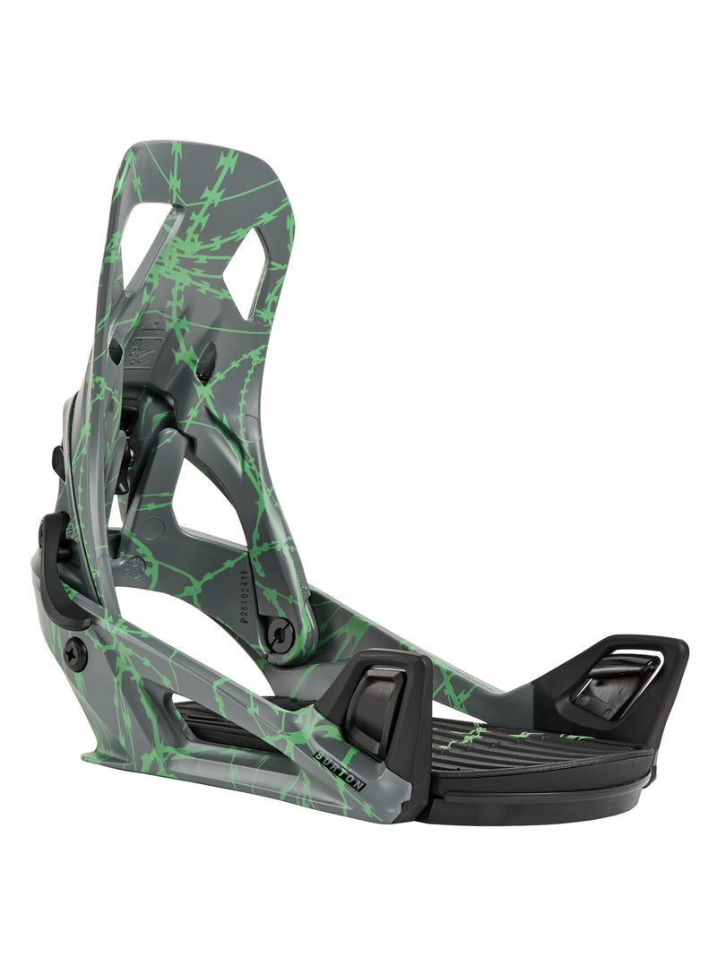 Load image into Gallery viewer, Burton Men's Step On Re:Flex Snowboard Bindings Gray/Green Voltage 1728316E7W
