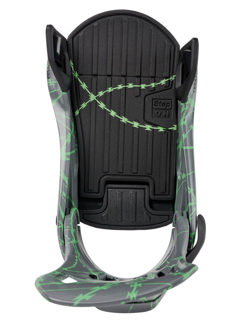 Load image into Gallery viewer, Burton Men's Step On Re:Flex Snowboard Bindings Gray/Green Voltage 1728316E7W
