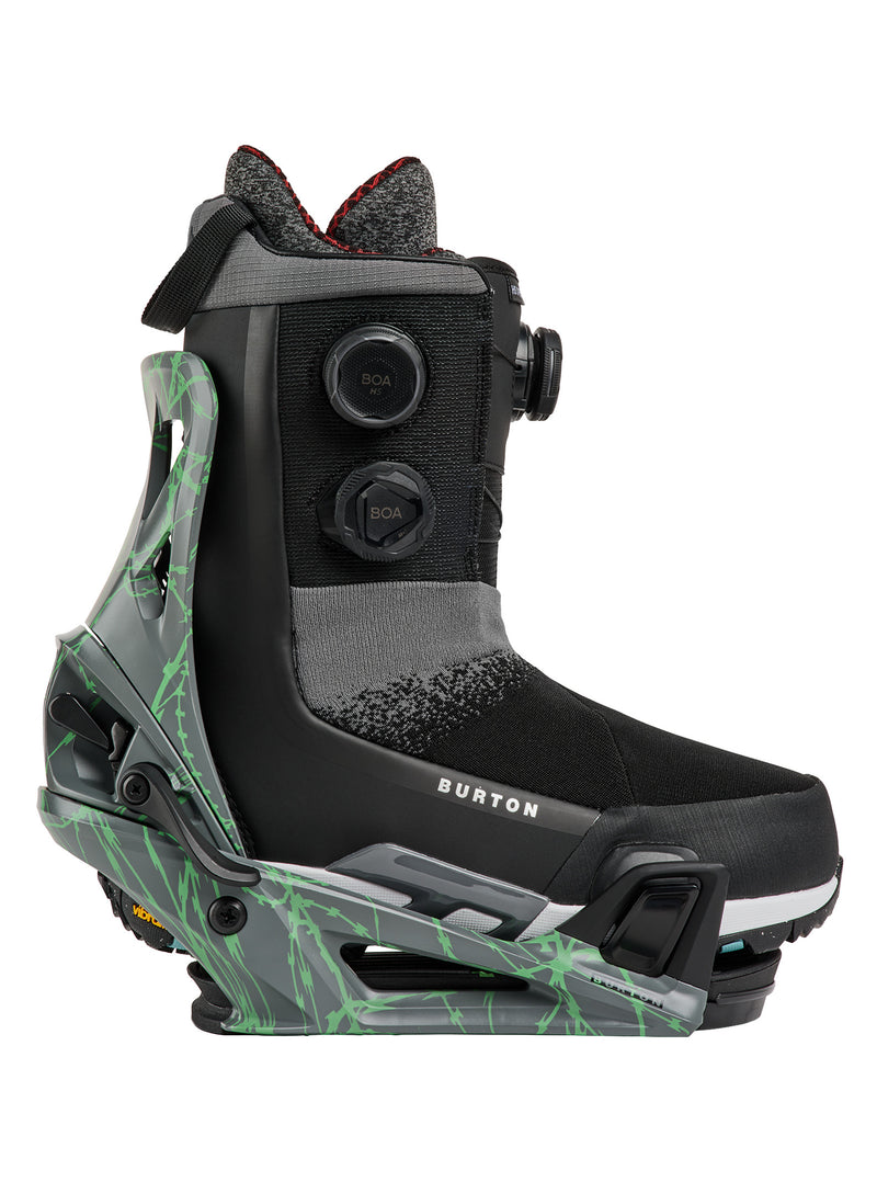 Load image into Gallery viewer, Burton Men's Step On Re:Flex Snowboard Bindings Gray/Green Voltage 1728316E7W
