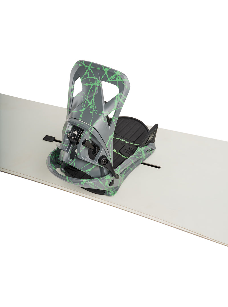 Load image into Gallery viewer, Burton Men's Step On Re:Flex Snowboard Bindings Gray/Green Voltage 1728316E7W

