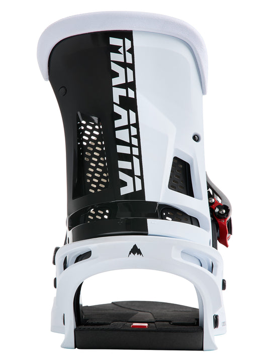 Burton Men's Malavita X Snowboard Bindings Black/White 3118510A61