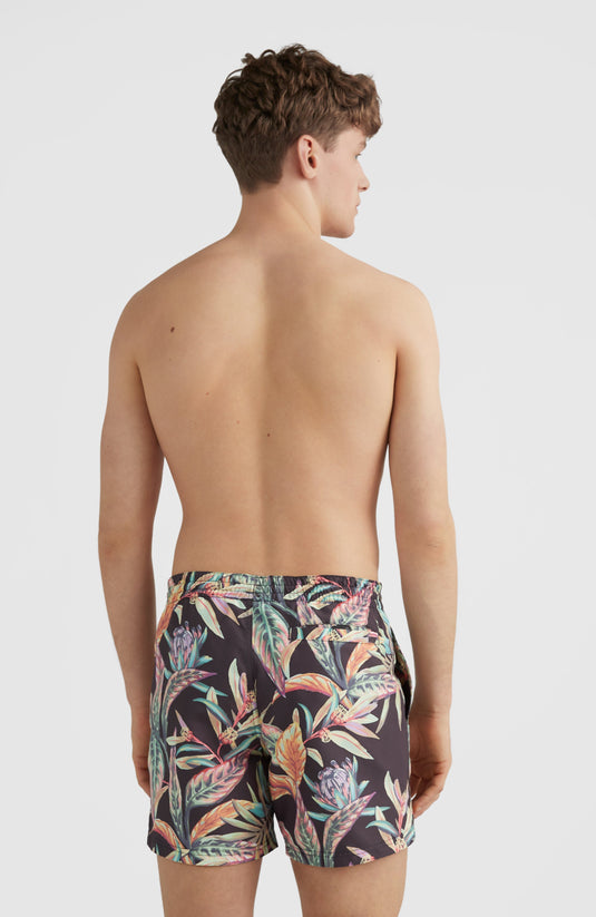 O'Neill Cali Print 15'' Swim Shorts Black Tropical Flower 2800071-39033