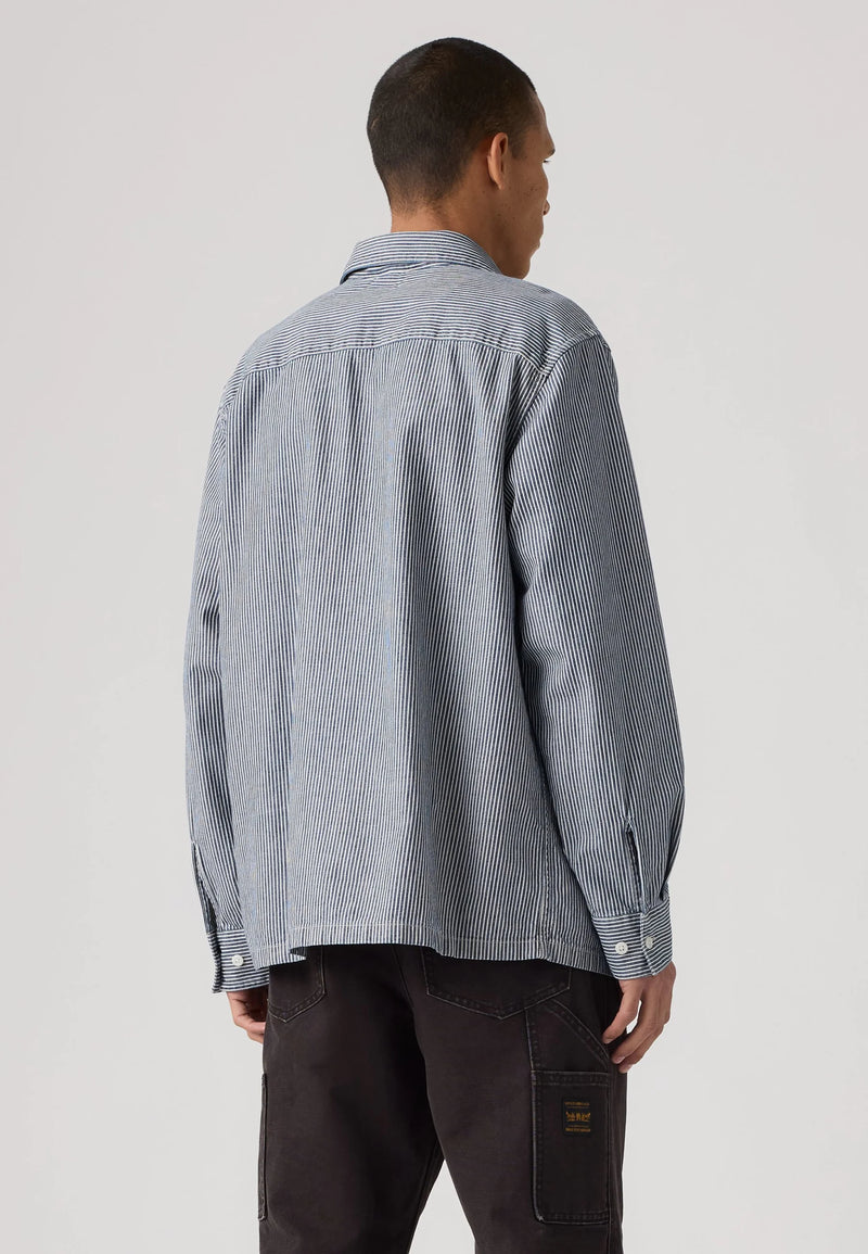 Load image into Gallery viewer, Levi's Men's Long-Sleeve Worker Shirt Dark Wash 003O20011
