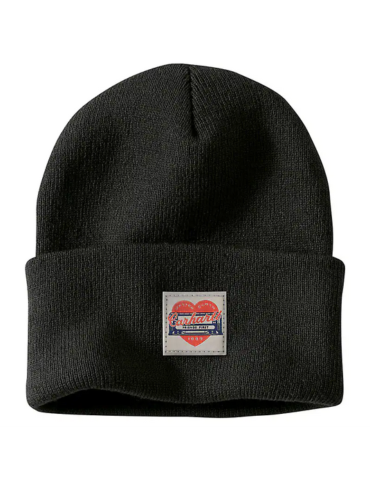 Carhartt Unisex Heart Patch Cap Beanie Black 107409-N04