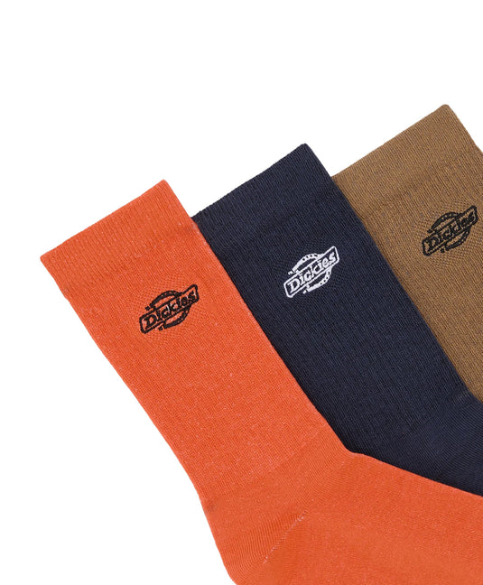 Dickies Unisex Summerdale Socks (3 Pack) Navy Blue DK0A88QJNV01
