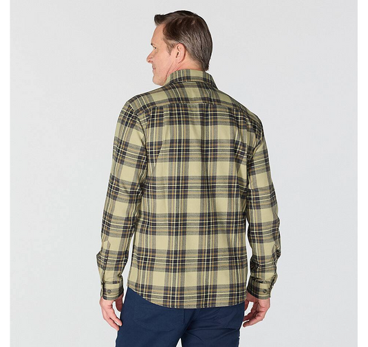 Carhartt Men's Hamilton Relaxed Long Sleeve Plaid Shirt Faded Fatigue 107010-GR9