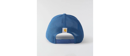 Carhartt Unisex Rugged Flex Twill Mesh Back Script Patch Cap Dark Tranquil Blue 106738-HS0