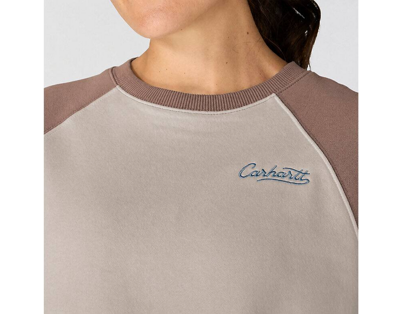 Load image into Gallery viewer, Carhartt Women's Sawyer Crewneck Sweatshirt Gray Dunes Heather 107415-EE3
