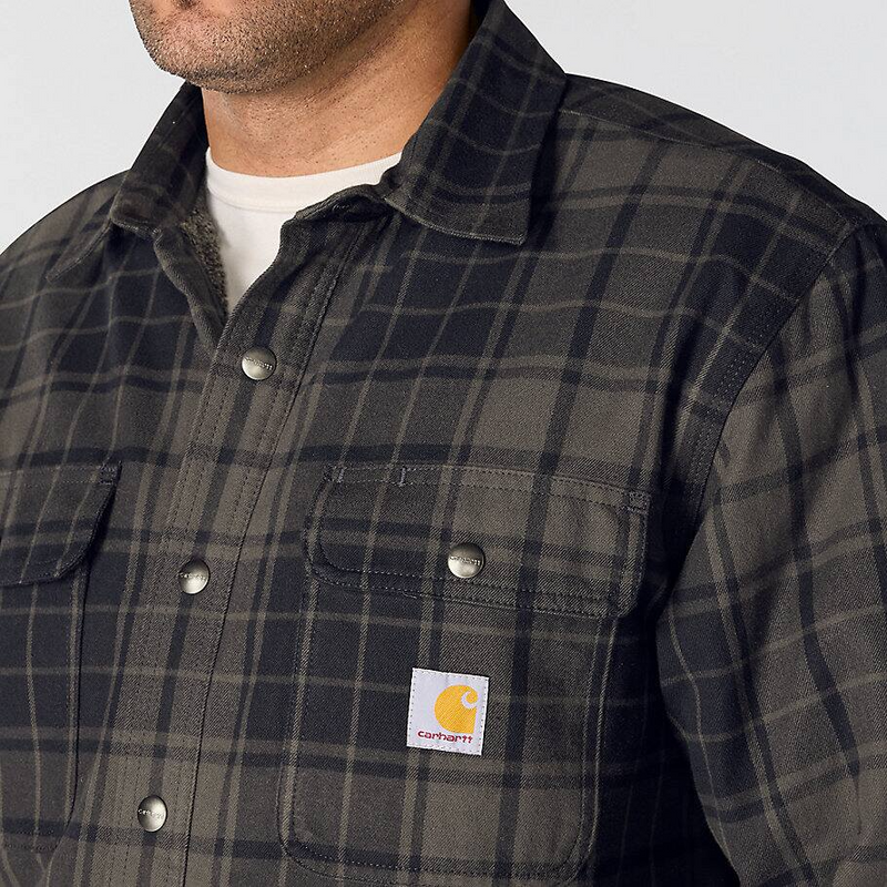 Load image into Gallery viewer, Carhartt Men's Hubbard Plaid Shirt Jacket Navy/Shadow 107017-HY8
