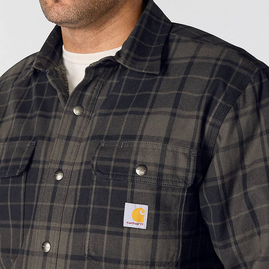 Carhartt Men's Hubbard Plaid Shirt Jacket Navy/Shadow 107017-HY8