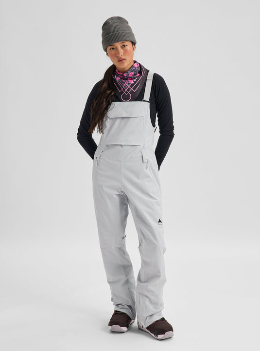 Burton Women's Reserve 2L Stretch Bib Pants Gray Cloud 302661027O