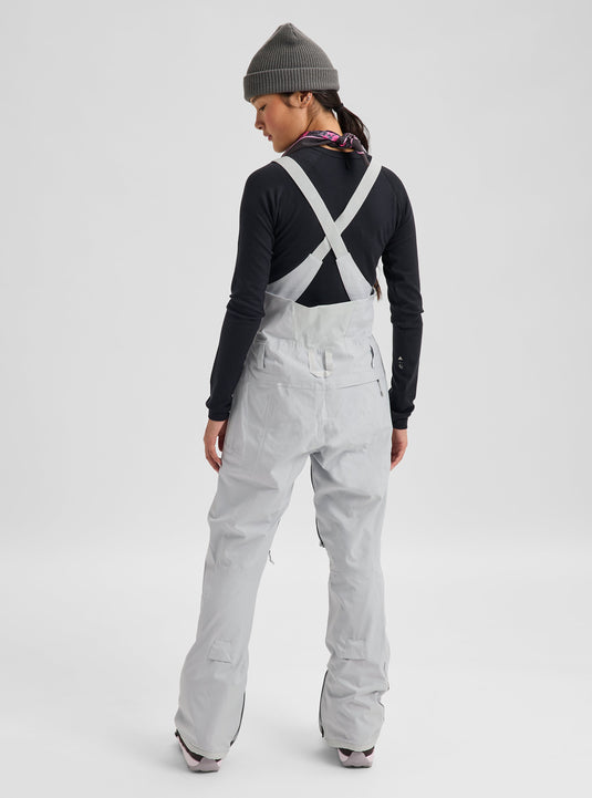 Burton Women's Reserve 2L Stretch Bib Pants Gray Cloud 302661027O
