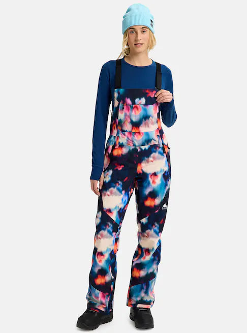 Load image into Gallery viewer, Burton Women&#39;s Reserve 2L Stretch Bib Pants Floral Blur 3026610EZH
