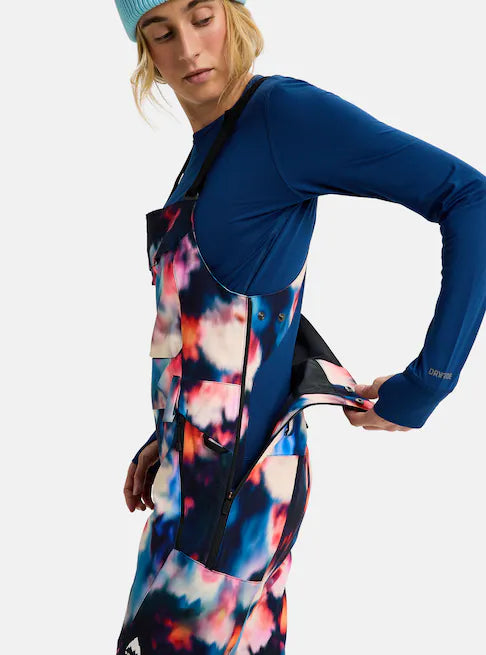 Load image into Gallery viewer, Burton Women&#39;s Reserve 2L Stretch Bib Pants Floral Blur 3026610EZH
