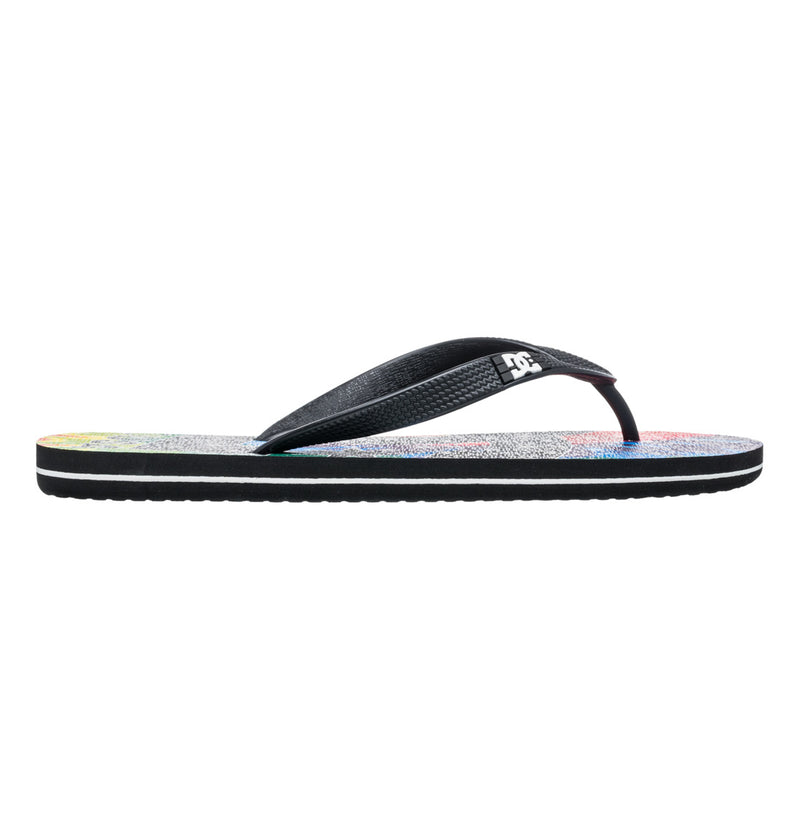 Load image into Gallery viewer, DC Men&#39;s Spray Graffik Flip-Flops Black Multi 303276-BK6
