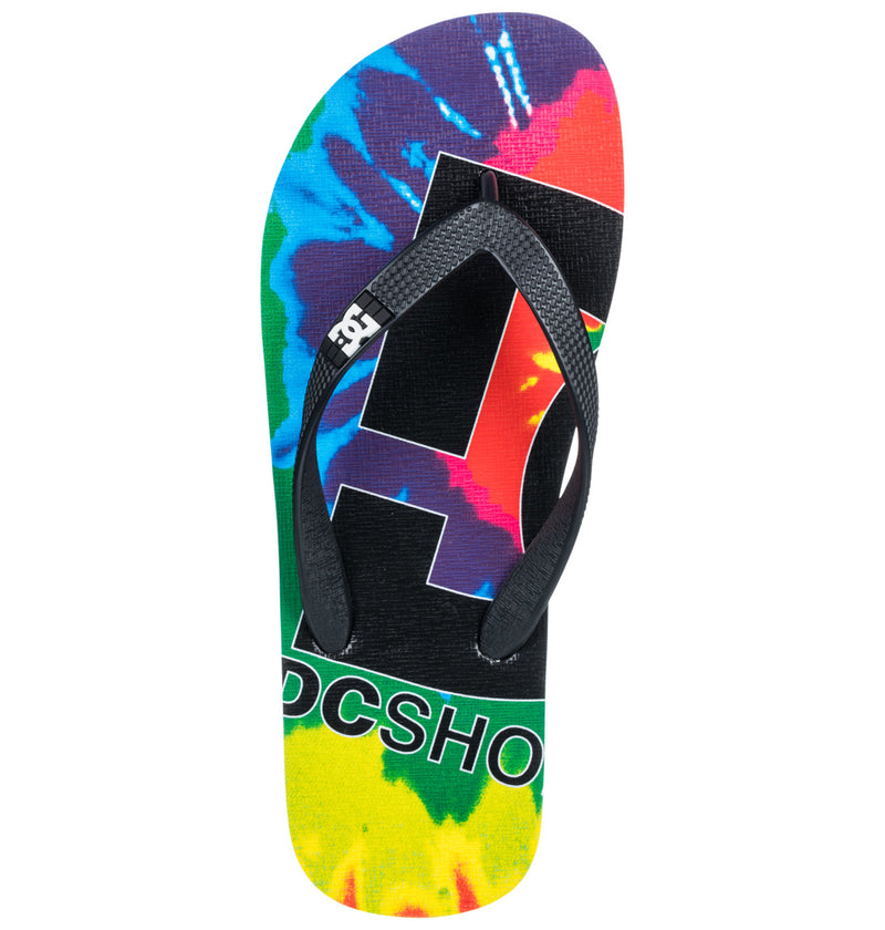 Load image into Gallery viewer, DC Men&#39;s Spray Graffik Flip-Flops Black Multi 303276-BK6
