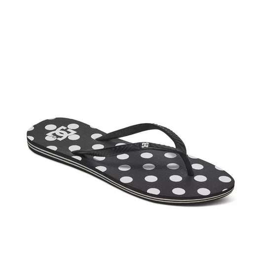 DC Women's Spray Graffik Flip Flops Black/White Print 303363-BWP